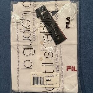Brand new with tags original 90's vintage unopened white fila XL tennis polo